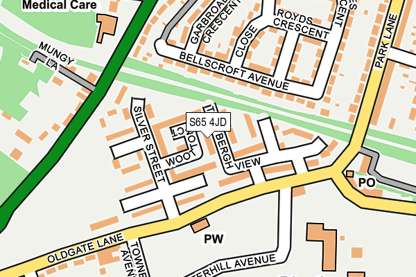 S65 4JD map - OS OpenMap – Local (Ordnance Survey)