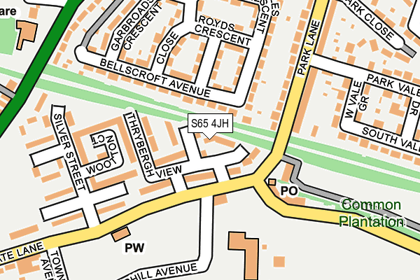S65 4JH map - OS OpenMap – Local (Ordnance Survey)