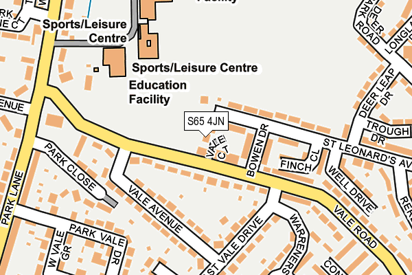 S65 4JN map - OS OpenMap – Local (Ordnance Survey)