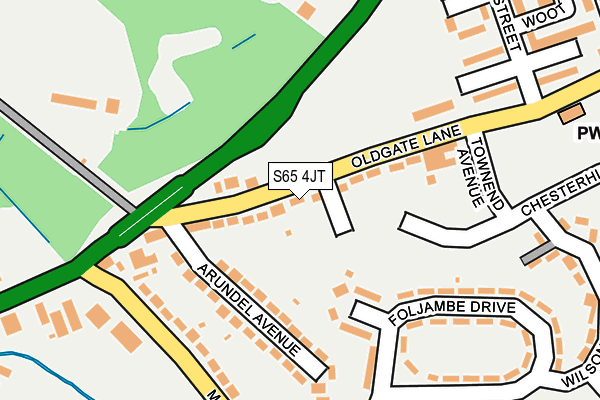 S65 4JT map - OS OpenMap – Local (Ordnance Survey)