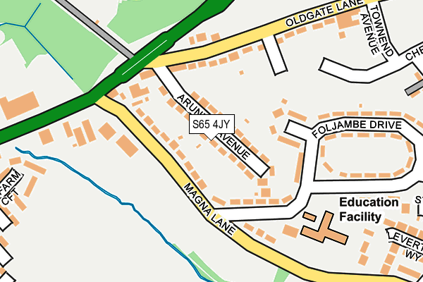S65 4JY map - OS OpenMap – Local (Ordnance Survey)