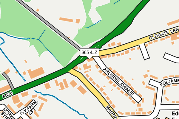 S65 4JZ map - OS OpenMap – Local (Ordnance Survey)