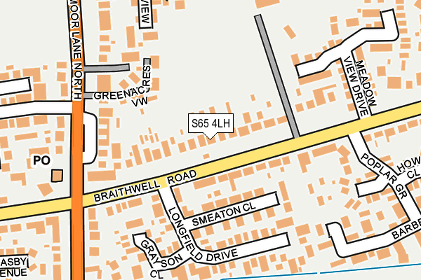 S65 4LH map - OS OpenMap – Local (Ordnance Survey)