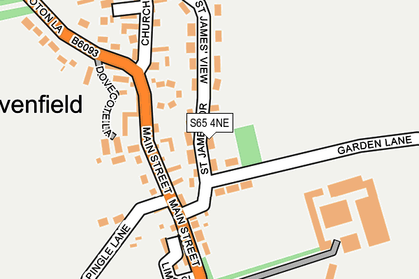 S65 4NE map - OS OpenMap – Local (Ordnance Survey)