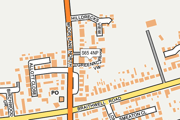 S65 4NP map - OS OpenMap – Local (Ordnance Survey)