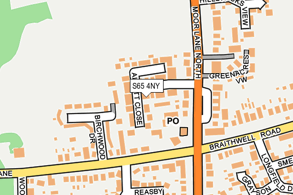 S65 4NY map - OS OpenMap – Local (Ordnance Survey)