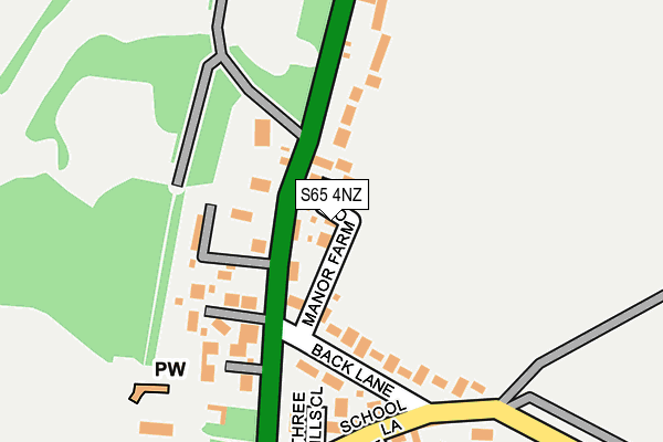 S65 4NZ map - OS OpenMap – Local (Ordnance Survey)