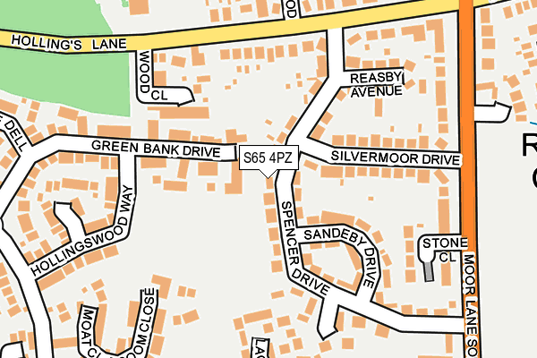 S65 4PZ map - OS OpenMap – Local (Ordnance Survey)