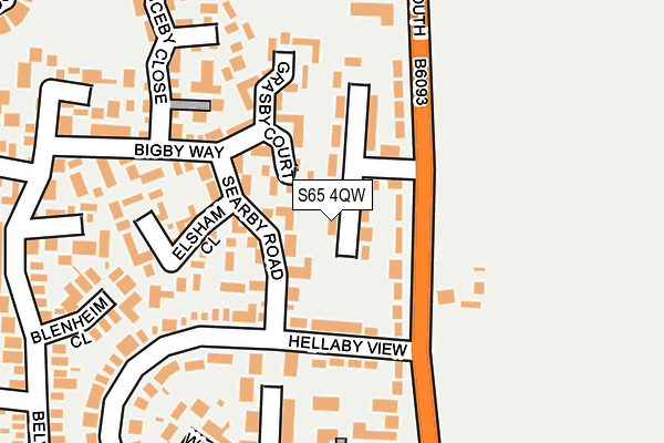 S65 4QW map - OS OpenMap – Local (Ordnance Survey)