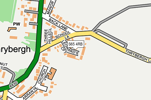 S65 4RB map - OS OpenMap – Local (Ordnance Survey)