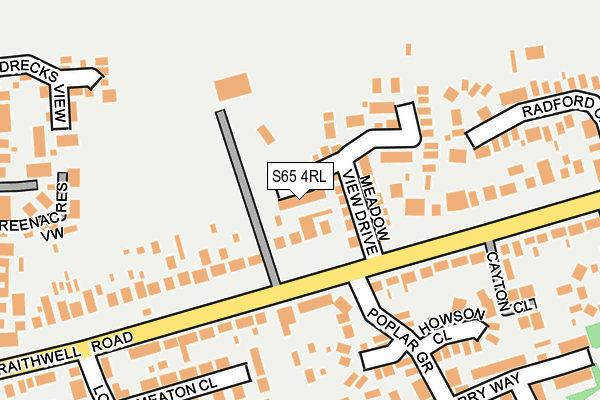S65 4RL map - OS OpenMap – Local (Ordnance Survey)