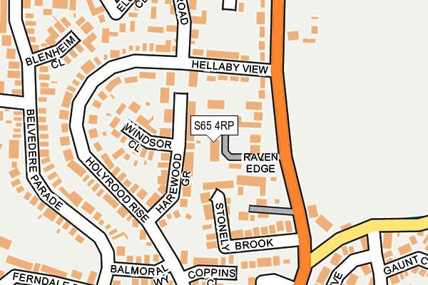 S65 4RP map - OS OpenMap – Local (Ordnance Survey)