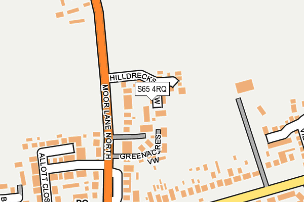 S65 4RQ map - OS OpenMap – Local (Ordnance Survey)
