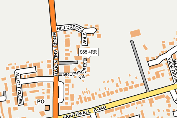 S65 4RR map - OS OpenMap – Local (Ordnance Survey)