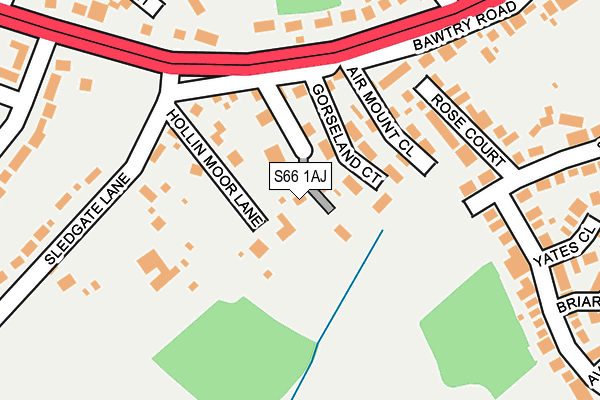 S66 1AJ map - OS OpenMap – Local (Ordnance Survey)