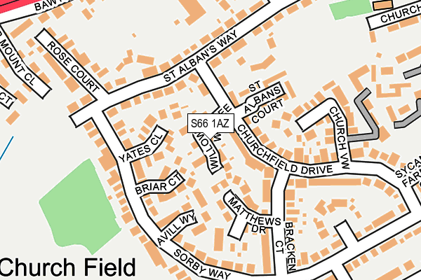 S66 1AZ map - OS OpenMap – Local (Ordnance Survey)