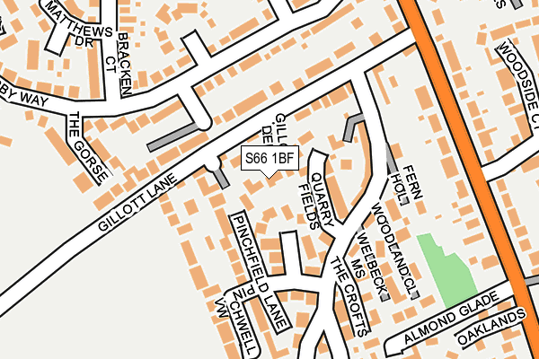 S66 1BF map - OS OpenMap – Local (Ordnance Survey)