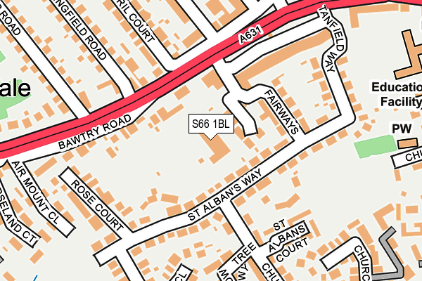 S66 1BL map - OS OpenMap – Local (Ordnance Survey)
