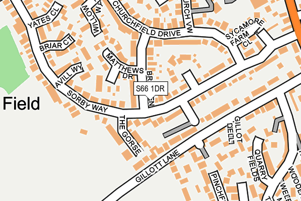 S66 1DR map - OS OpenMap – Local (Ordnance Survey)