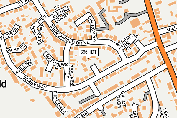 S66 1DT map - OS OpenMap – Local (Ordnance Survey)