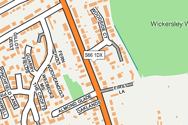 S66 1DX map - OS OpenMap – Local (Ordnance Survey)