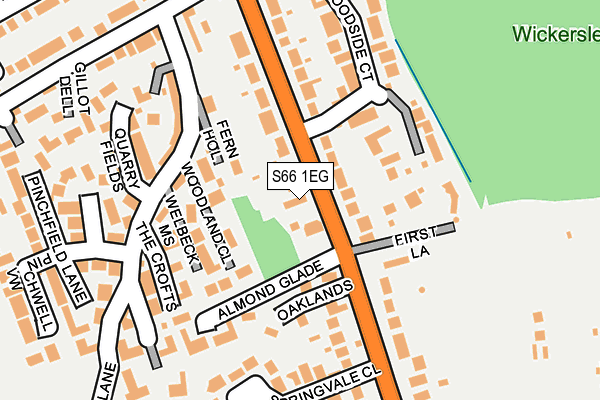 S66 1EG map - OS OpenMap – Local (Ordnance Survey)