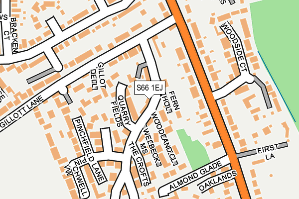 S66 1EJ map - OS OpenMap – Local (Ordnance Survey)