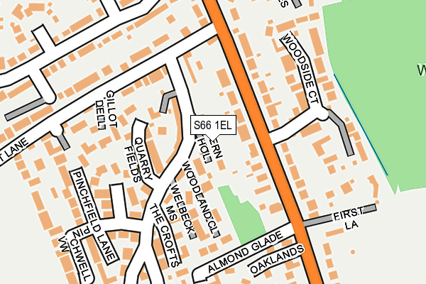 S66 1EL map - OS OpenMap – Local (Ordnance Survey)