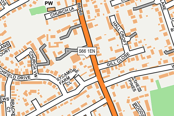 S66 1EN map - OS OpenMap – Local (Ordnance Survey)