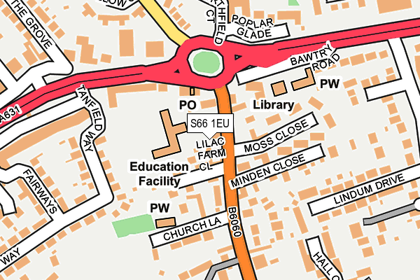 S66 1EU map - OS OpenMap – Local (Ordnance Survey)