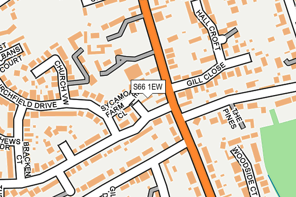 S66 1EW map - OS OpenMap – Local (Ordnance Survey)