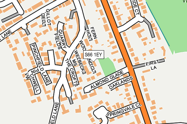 S66 1EY map - OS OpenMap – Local (Ordnance Survey)