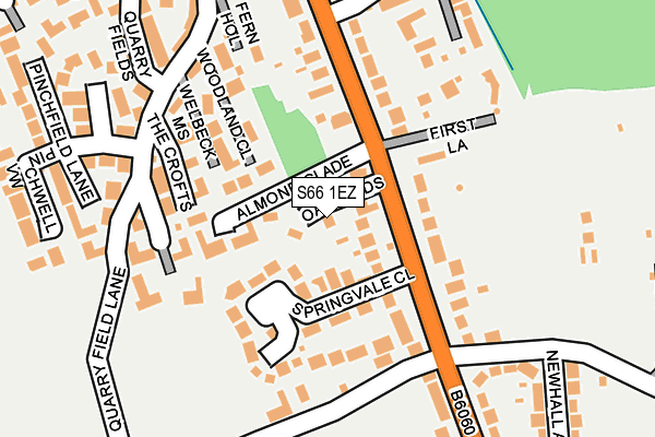 S66 1EZ map - OS OpenMap – Local (Ordnance Survey)