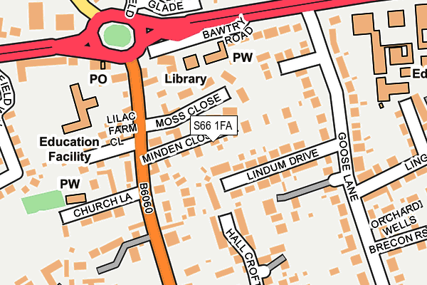 S66 1FA map - OS OpenMap – Local (Ordnance Survey)