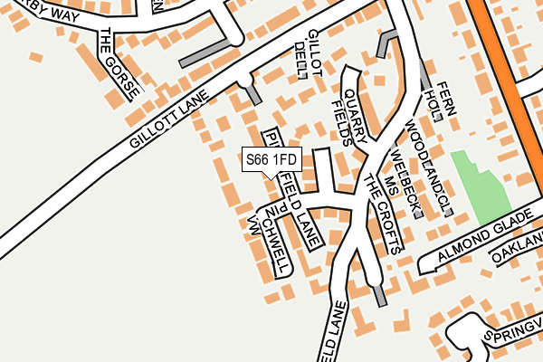 S66 1FD map - OS OpenMap – Local (Ordnance Survey)