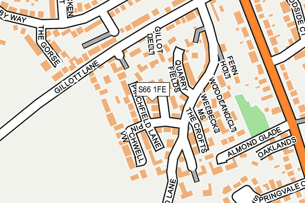 S66 1FE map - OS OpenMap – Local (Ordnance Survey)