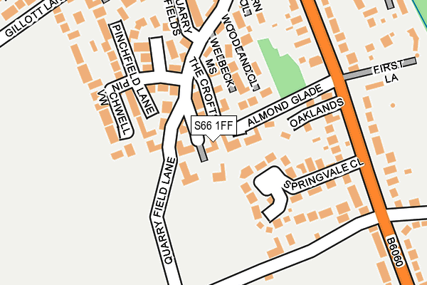 S66 1FF map - OS OpenMap – Local (Ordnance Survey)