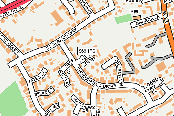 S66 1FG map - OS OpenMap – Local (Ordnance Survey)