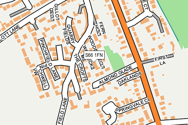 S66 1FN map - OS OpenMap – Local (Ordnance Survey)