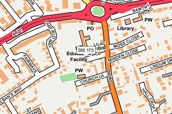 S66 1FS map - OS OpenMap – Local (Ordnance Survey)