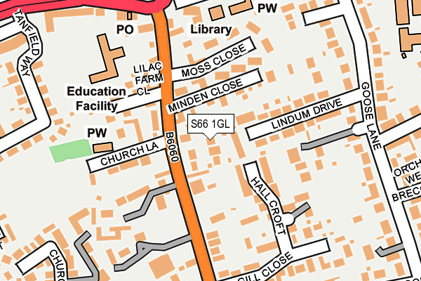 S66 1GL map - OS OpenMap – Local (Ordnance Survey)