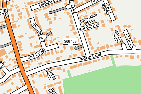 S66 1JB map - OS OpenMap – Local (Ordnance Survey)