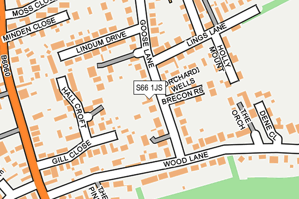 S66 1JS map - OS OpenMap – Local (Ordnance Survey)