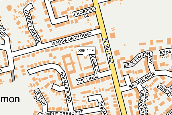 S66 1TF map - OS OpenMap – Local (Ordnance Survey)
