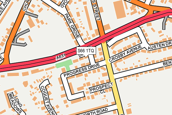 S66 1TQ map - OS OpenMap – Local (Ordnance Survey)