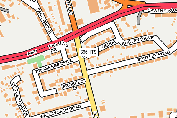 S66 1TS map - OS OpenMap – Local (Ordnance Survey)