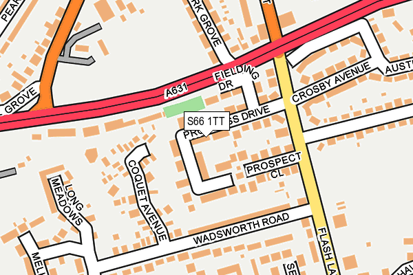 S66 1TT map - OS OpenMap – Local (Ordnance Survey)