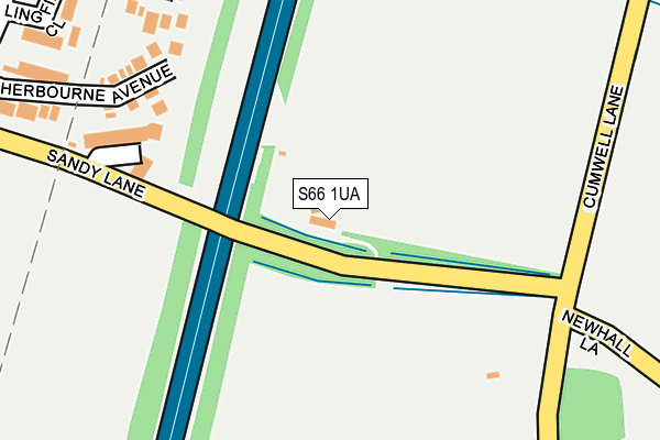 S66 1UA map - OS OpenMap – Local (Ordnance Survey)