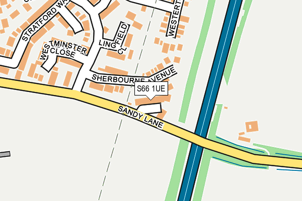 S66 1UE map - OS OpenMap – Local (Ordnance Survey)