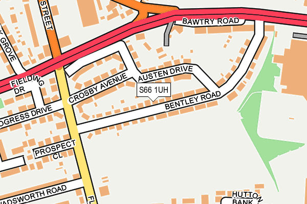 S66 1UH map - OS OpenMap – Local (Ordnance Survey)